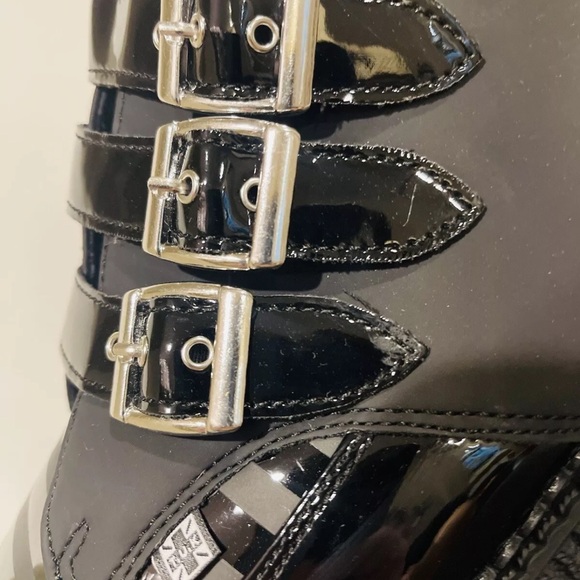 NEW TUK Black Stripe 3-Buckle Pointed Men Boots Size 11 - Picture 7 of 14